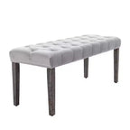 TUYOHW 45.2 Banc Ottomane Moderne en Velours avec Capitonnage, Banc d'entrée Rectangulaire Rembourré avec Pieds en Bois, Banc à Chaussures pour Salon, Chambre à Coucher