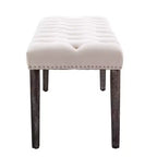 TUYOHW 45.2 Banc Ottomane Moderne en Velours avec Capitonnage, Banc d'entrée Rectangulaire Rembourré avec Pieds en Bois, Banc à Chaussures pour Salon, Chambre à Coucher