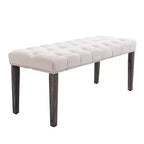 TUYOHW 45.2 Banc Ottomane Moderne en Velours avec Capitonnage, Banc d'entrée Rectangulaire Rembourré avec Pieds en Bois, Banc à Chaussures pour Salon, Chambre à Coucher