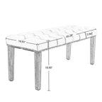 TUYOHW 45.2 Banc Ottomane Moderne en Velours avec Capitonnage, Banc d'entrée Rectangulaire Rembourré avec Pieds en Bois, Banc à Chaussures pour Salon, Chambre à Coucher