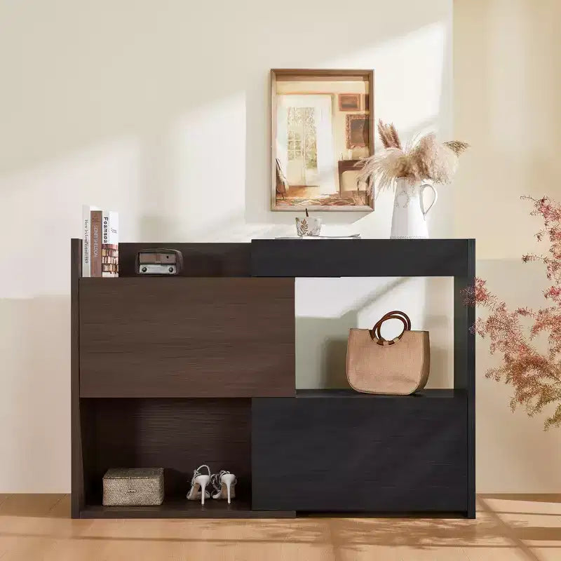 Meuble à chaussures d'angle extensible et rotatif, placard de rangement de 82,5 à 149,3 cm avec tiroir pour couloir et entrée