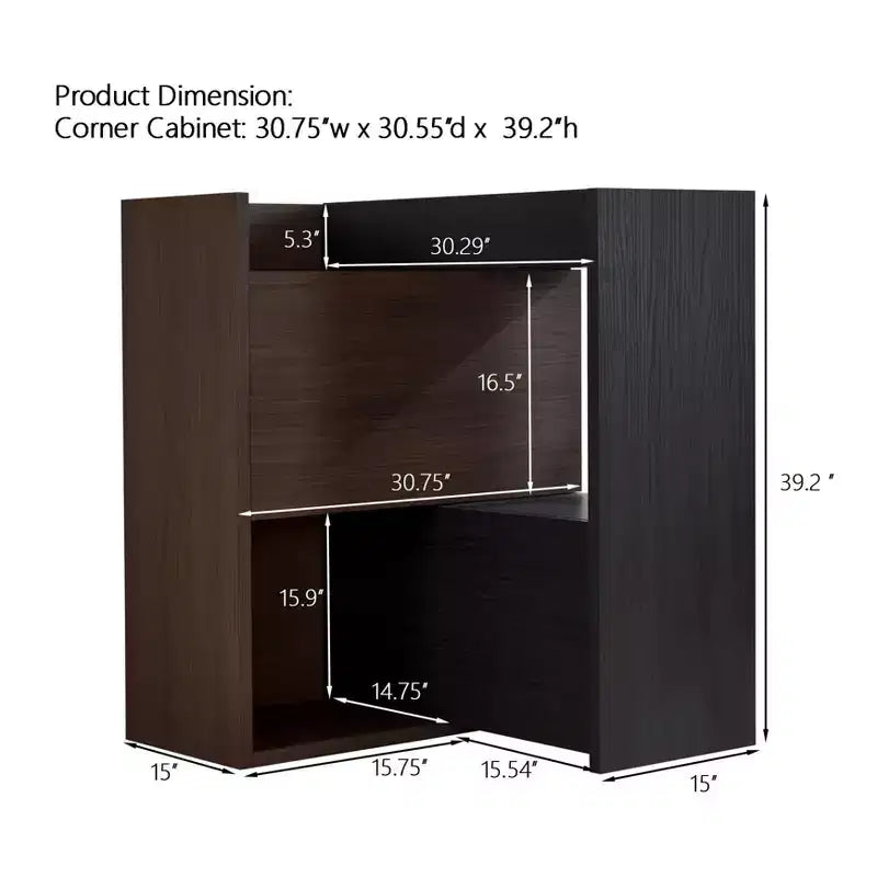 Meuble à chaussures d'angle extensible et rotatif, placard de rangement de 82,5 à 149,3 cm avec tiroir pour couloir et entrée