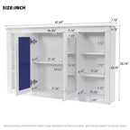 Meuble haut de salle de bain de 47 pouces, Armoire à pharmacie murale avec miroir et étagères ouvertes, Armoire de rangement flottante au-dessus des toilettes pour salle de bain