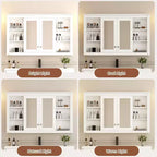 Meuble haut de salle de bain de 47 pouces, Armoire à pharmacie murale avec miroir et étagères ouvertes, Armoire de rangement flottante au-dessus des toilettes pour salle de bain