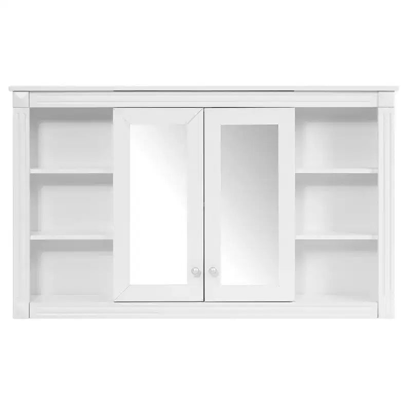 Meuble haut de salle de bain de 47 pouces, Armoire à pharmacie murale avec miroir et étagères ouvertes, Armoire de rangement flottante au-dessus des toilettes pour salle de bain