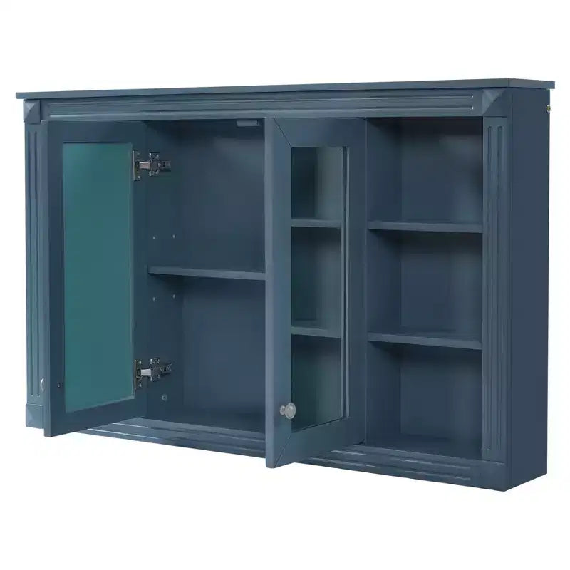 Meuble haut de salle de bain de 47 pouces, Armoire à pharmacie murale avec miroir et étagères ouvertes, Armoire de rangement flottante au-dessus des toilettes pour salle de bain