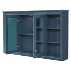 Meuble haut de salle de bain de 47 pouces, Armoire à pharmacie murale avec miroir et étagères ouvertes, Armoire de rangement flottante au-dessus des toilettes pour salle de bain