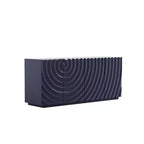 59 Buffet de buffet latéral en spirale moderne, meuble de rangement d'entrée d'art à profil bas avec portes texturées à ondulations 3D - Panipeachy