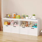 Meuble de rangement pour livres, étagère de rangement pour jouets, blanc