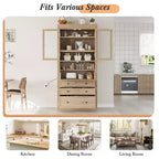 Armoire de rangement de cuisine GDFStudio Waylon avec prise de courant, 3 tiroirs et étagères réglables