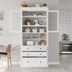 Armoire de rangement de cuisine GDFStudio Waylon avec prise de courant, 3 tiroirs et étagères réglables
