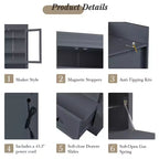 Armoire de rangement de cuisine GDFStudio Waylon avec prise de courant, 3 tiroirs et étagères réglables