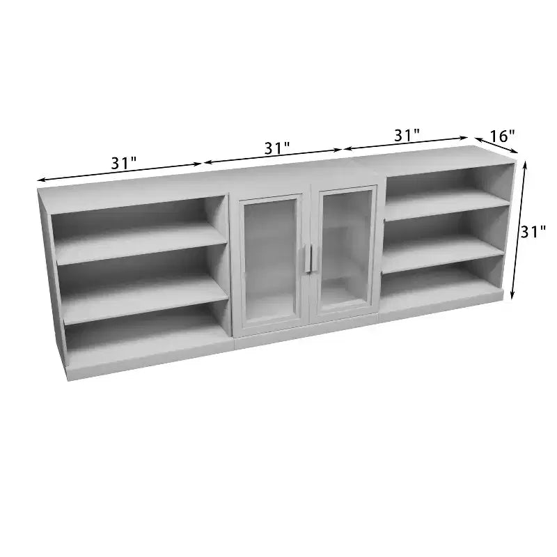 93 meubles de rangement multimédia combinés en grain de bois noir avec étagères réglables et 2 portes vitrées pour salon et chambre
