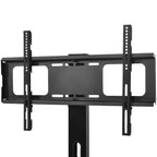 Meuble TV de rangement en bois JVNOXK, verre trempé noir, support TV rotatif universel réglable en hauteur, Marron rustique
