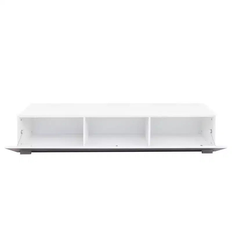Meuble TV moderne JVNOXK de 160 cm avec portes abattantes, meuble média avec rangement, adapté au salon, blanc