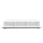 Meuble TV moderne JVNOXK de 160 cm avec portes abattantes, meuble média avec rangement, adapté au salon, blanc