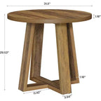 Table de conférence ronde Lantine de 31,5 pouces pour 2-4 personnes, petit bureau de réunion en bois avec base robuste pour petits espaces, rustique de ferme
