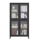 Vitrine en verre avec porte vitrée, 4 étagères réglables, armoire de présentation haute, bibliothèque pour maison, bureau, garde-manger