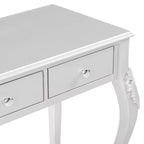 Table de maquillage de luxe Whisen, coiffeuse à 3 tiroirs, console élégante avec miroir ovale