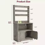 Étagère de boulangerie de ferme, support de micro-ondes avec armoire, armoire de garde-manger de cuisine, armoire de bar à café de cuisine pour épices, vaisselle et casseroles