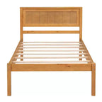 Lit plate-forme double, cadre de lit moderne en pin avec tête de lit, support à lattes en bois, pas besoin de sommier tapissier, pour chambre à coucher