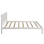 Lit plate-forme double, cadre de lit moderne en pin avec tête de lit, support à lattes en bois, pas besoin de sommier tapissier, pour chambre à coucher