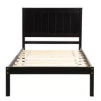 Lit plate-forme double, cadre de lit moderne en pin avec tête de lit, support à lattes en bois, pas besoin de sommier tapissier, pour chambre à coucher