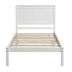 Lit plate-forme double, cadre de lit moderne en pin avec tête de lit, support à lattes en bois, pas besoin de sommier tapissier, pour chambre à coucher