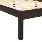 Lit plate-forme double, cadre de lit moderne en pin avec tête de lit, support à lattes en bois, pas besoin de sommier tapissier, pour chambre à coucher