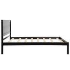 Lit plate-forme double, cadre de lit moderne en pin avec tête de lit, support à lattes en bois, pas besoin de sommier tapissier, pour chambre à coucher