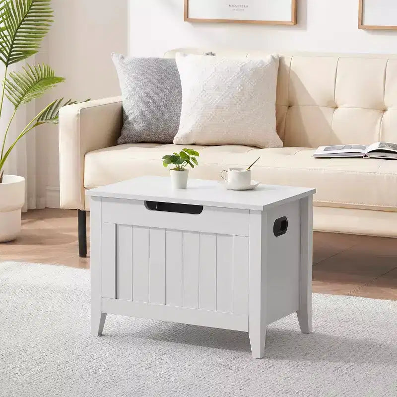COZONY Banc à chaussures en bois avec couvercle rabattable, coffre de rangement rembourré pour entrée