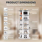 COZONY Meuble à Chaussures Rotatif à 360° - Tour de Rangement Verticale à 6 Niveaux, Grande Capacité pour Chaussures et Accessoires
