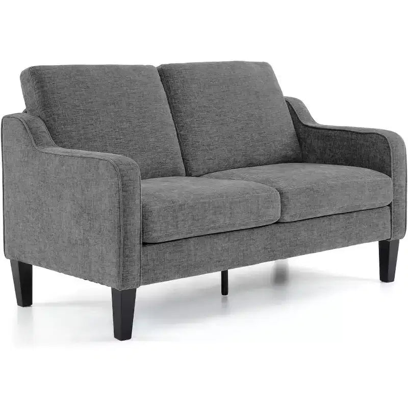 VINGLI Canapé 2 places de 135 cm de large, canapé moderne du milieu du siècle avec pieds solides, canapé 2 places avec accoudoirs incurvés