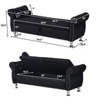 Banc de rangement moderne en velours TUYOHW avec bouton en cristal et 1 coussin, banc de bout de lit rembourré avec pieds en métal, pour salon, chambre à coucher