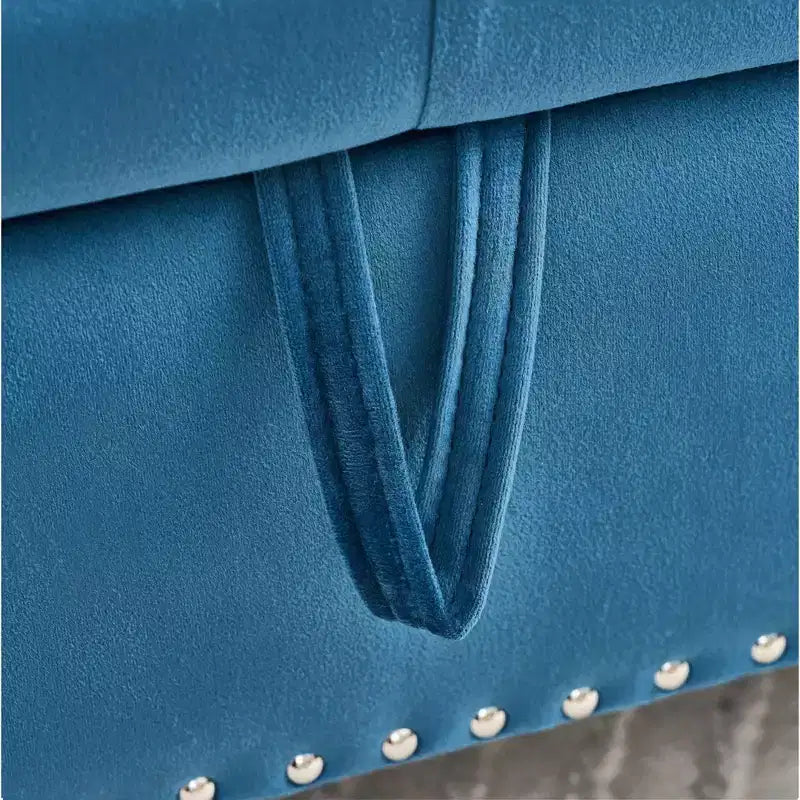 Banc de rangement moderne en velours TUYOHW avec bouton en cristal et 1 coussin, banc de bout de lit rembourré avec pieds en métal, pour salon, chambre à coucher