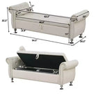 Banc de rangement moderne en velours TUYOHW avec bouton en cristal et 1 coussin, banc de bout de lit rembourré avec pieds en métal, pour salon, chambre à coucher