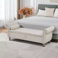 Banc de rangement moderne en velours TUYOHW avec bouton en cristal et 1 coussin, banc de bout de lit rembourré avec pieds en métal, pour salon, chambre à coucher