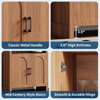 Bibliothèque haute avec armoire arquée et rangement, bibliothèque de style Mid-Century, armoire de rangement en bois moderne pour cuisine