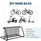 Support à vélos commercial robuste, support de rangement autoportant pour 10 vélos, organisateur en acier pour garage, école, magasin, extérieur, noir
