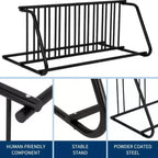 Support à vélos commercial robuste, support de rangement autoportant pour 10 vélos, organisateur en acier pour garage, école, magasin, extérieur, noir