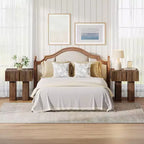 Table de chevet cannelée Lantine, Table de chevet en bois avec tiroir de rangement, Table d'appoint moderne pour chambre à coucher