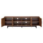 Meuble TV moderne de 78'' pour téléviseurs de 85'', console multimédia, centre de divertissement avec gestion des câbles et charnières à fermeture douce, Noyer - ModernLuxe