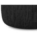 Pouf bohème Garcia 76 cm en cuir tressé véritable, assemblé