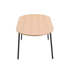 Ensemble de salle à manger 7 pièces LeisureMod Tule avec cadre en acier, 6 chaises de salle à manger rembourrées et table de salle à manger ovale de 180 cm avec plateau en bois