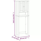 vidaXL Meuble lave-linge BERG noir 29,9x10,6x64,8 cm bois massif