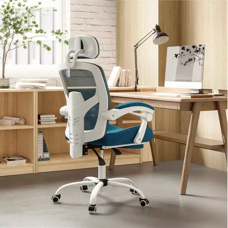 Chaise de bureau ergonomique TUYOHW avec repose-pieds rétractable, chaise de jeu avec coussin de soutien lombaire et accoudoirs rembourrés, chaise pivotante pour le bureau