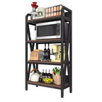 VIYET 56.3H Étagère de cuisine à 4 niveaux, Métal et bois (Organisateur multi-scènes réglable pour garage/garde-manger/salle de bain)