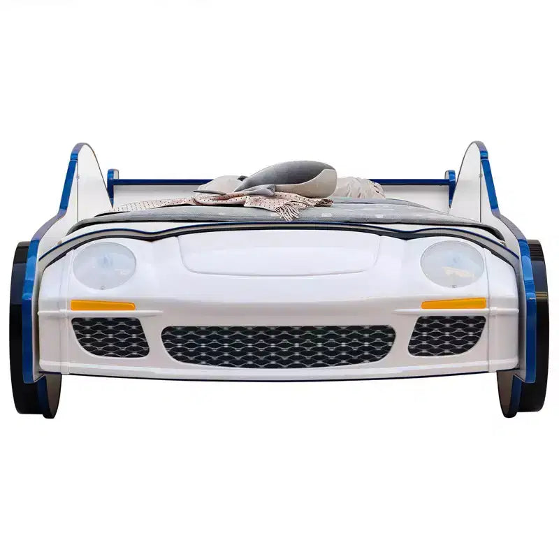 Lit de voiture moderne une place GDFStudio Rhea avec lumière LED