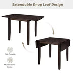 GDFStudio Torquil Ensemble repas 3 pièces en bois d'hévéa avec table pliante et 2 chaises à dossier en croix