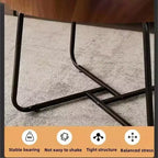Tables gigognes basses Noyer (rond 70cm+50cm) Design cannelé en C pour Salon, Chambre et Bureau